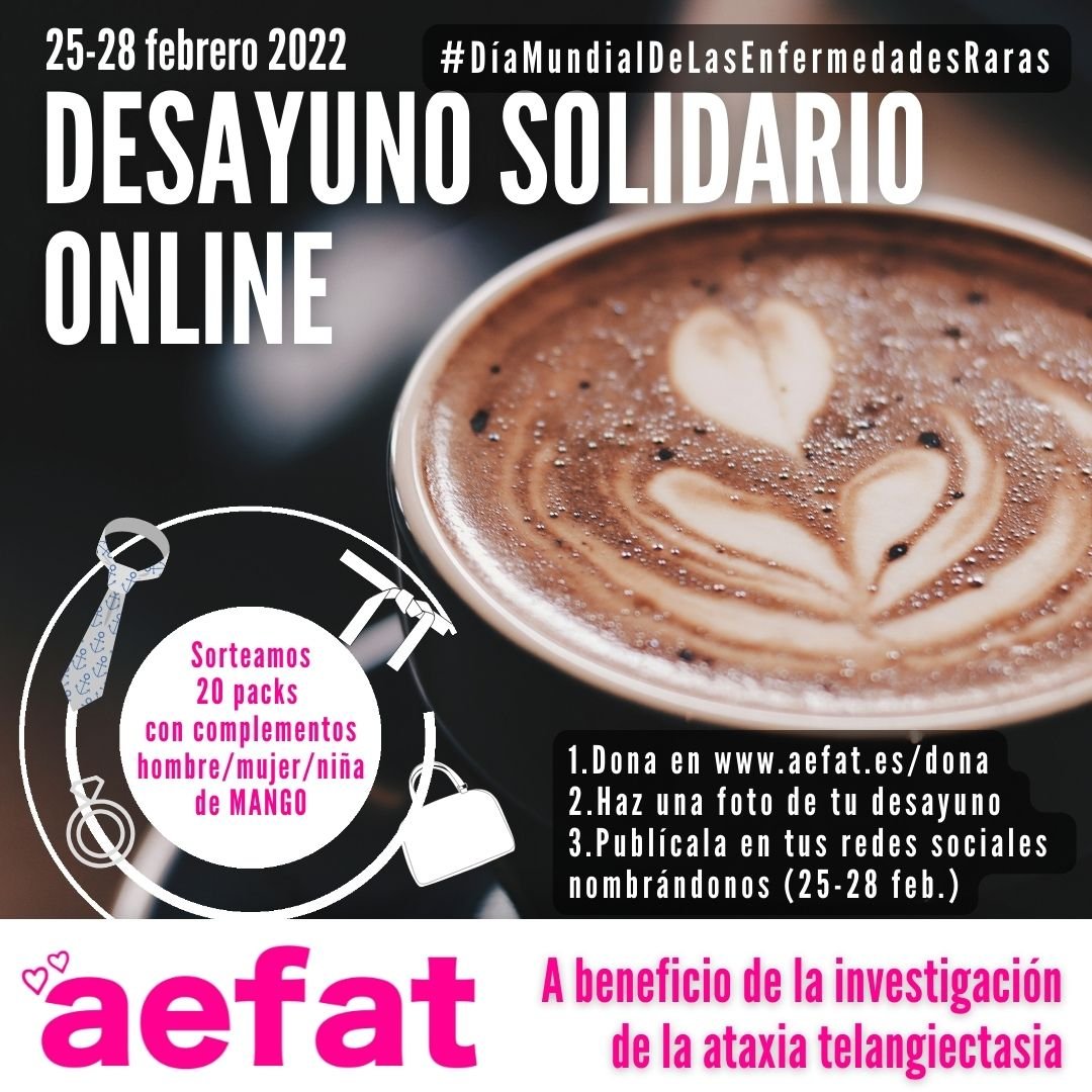Cartel Desayuno Aefat Día Mundial Enfermedades Raras 28 feb 2022
